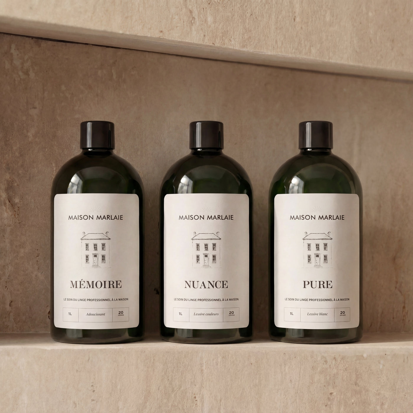 L'Essentiel Maison Marlaie, PURE, NUANCE et MÉMOIRE, 3 flacons 1 L