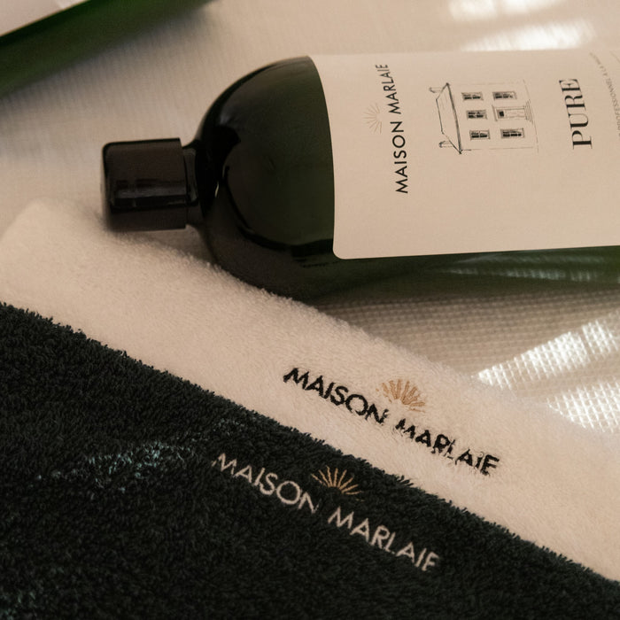 PURE detergent on embroidered Maison Marlaie towels