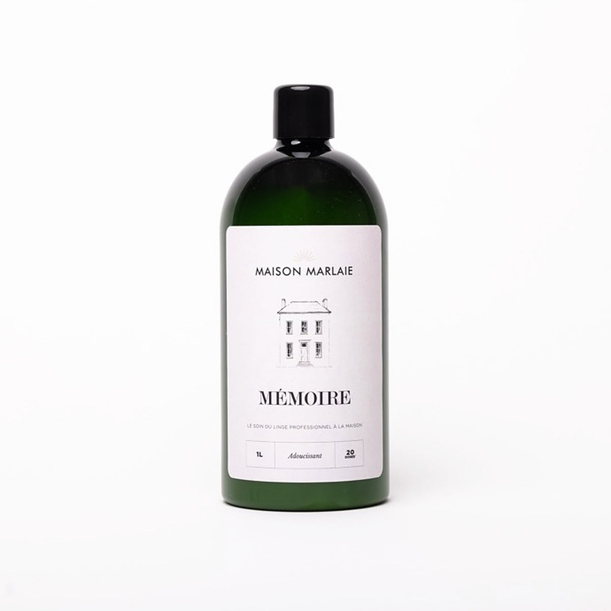 Adoucissant MÉMOIRE Maison Marlaie, flacon 1 L sur fond blanc