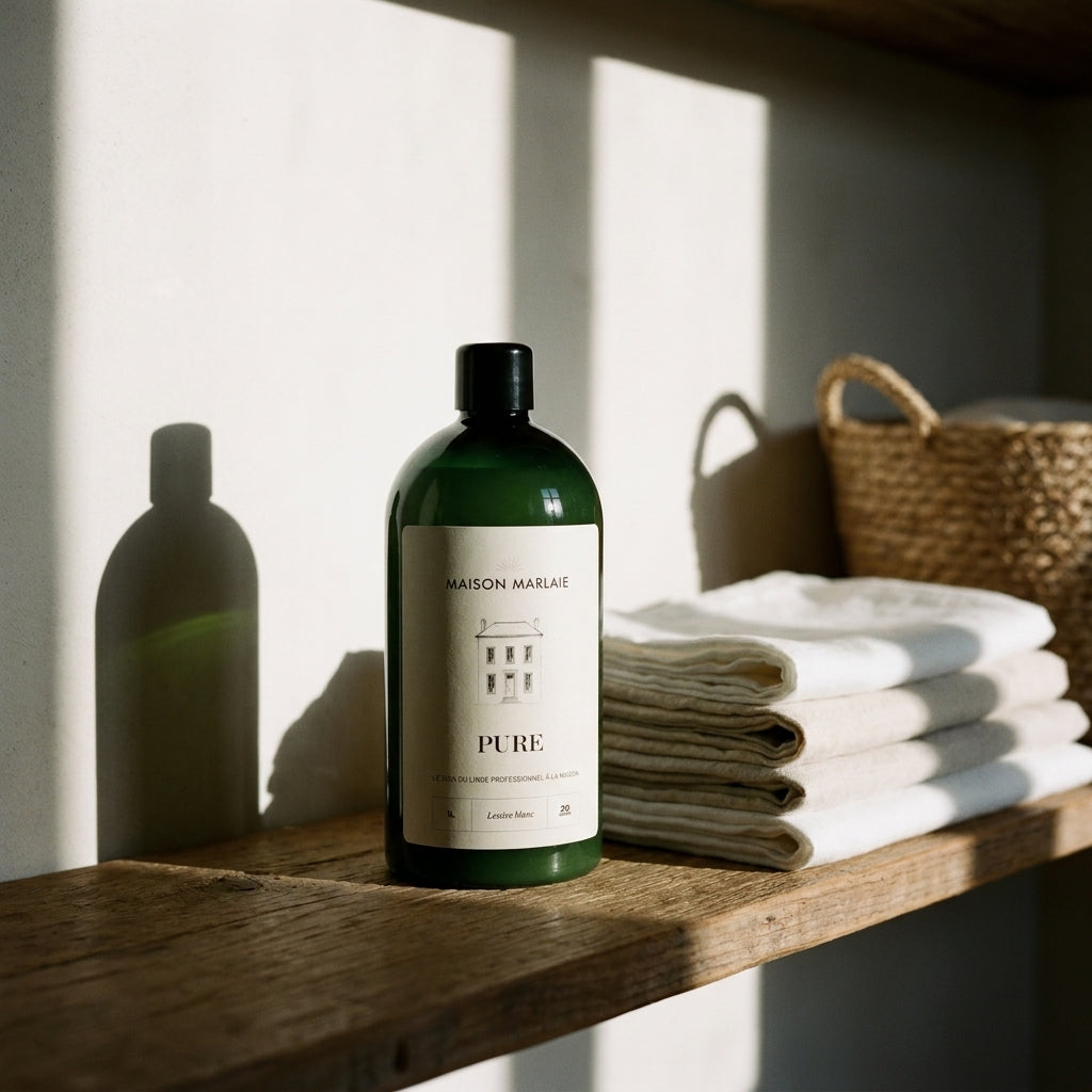 PURE Maison Marlaie, lessive linge blanc en situation